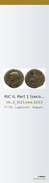 RIC II, Part 1 (second edition) Vespasian 1222 — CANOA