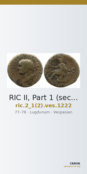 RIC II, Part 1 (second edition) Vespasian 1222 — CANOA