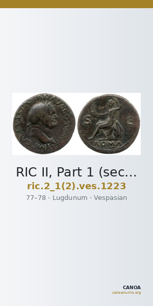 RIC II, Part 1 (second edition) Vespasian 1223 — CANOA
