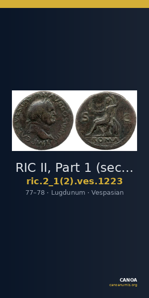 RIC II, Part 1 (second edition) Vespasian 1223 — CANOA