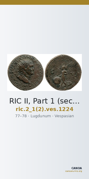 RIC II, Part 1 (second edition) Vespasian 1224 — CANOA