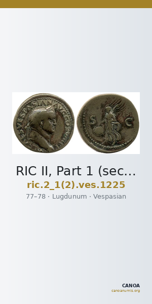 RIC II, Part 1 (second edition) Vespasian 1225 — CANOA