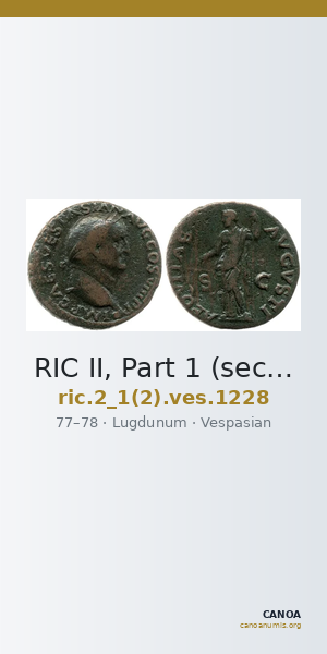 RIC II, Part 1 (second edition) Vespasian 1228 — CANOA
