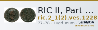 RIC II, Part 1 (second edition) Vespasian 1228 — CANOA