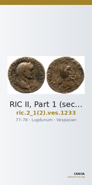 RIC II, Part 1 (second edition) Vespasian 1233 — CANOA