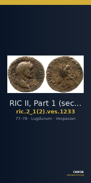 RIC II, Part 1 (second edition) Vespasian 1233 — CANOA