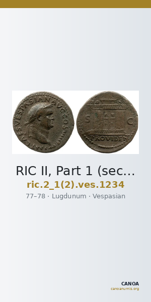RIC II, Part 1 (second edition) Vespasian 1234 — CANOA