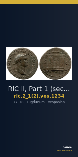 RIC II, Part 1 (second edition) Vespasian 1234 — CANOA