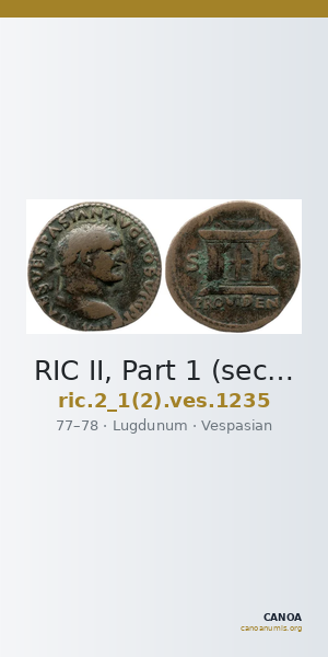 RIC II, Part 1 (second edition) Vespasian 1235 — CANOA
