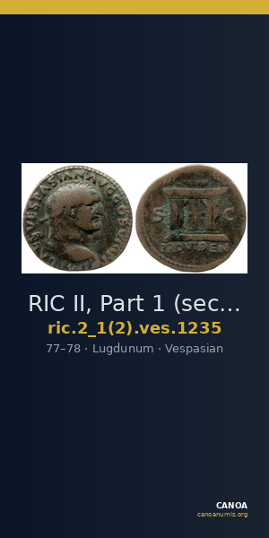 RIC II, Part 1 (second edition) Vespasian 1235 — CANOA