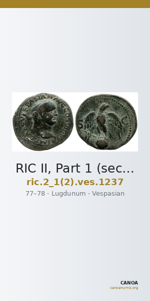 RIC II, Part 1 (second edition) Vespasian 1237 — CANOA