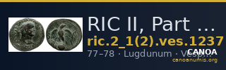 RIC II, Part 1 (second edition) Vespasian 1237 — CANOA