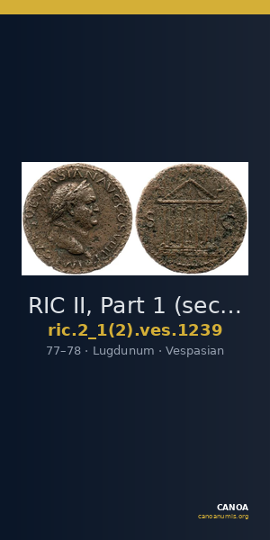 RIC II, Part 1 (second edition) Vespasian 1239 — CANOA