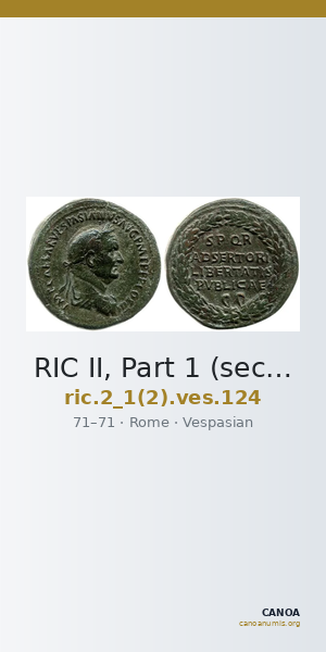 RIC II, Part 1 (second edition) Vespasian 124 — CANOA