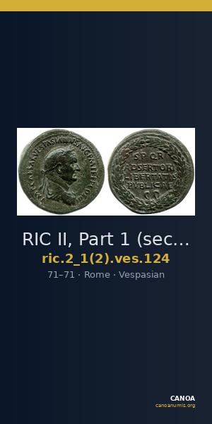 RIC II, Part 1 (second edition) Vespasian 124 — CANOA