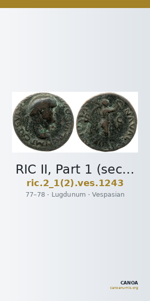 RIC II, Part 1 (second edition) Vespasian 1243 — CANOA
