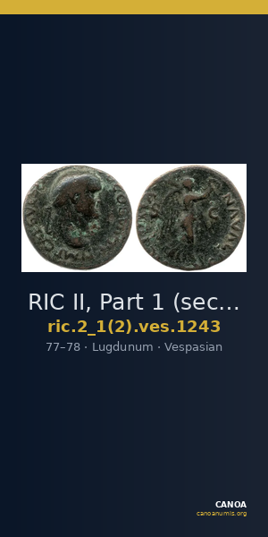 RIC II, Part 1 (second edition) Vespasian 1243 — CANOA