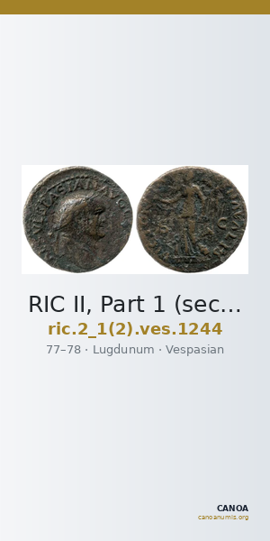 RIC II, Part 1 (second edition) Vespasian 1244 — CANOA