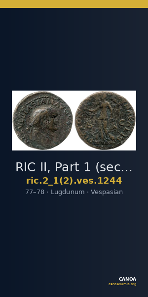 RIC II, Part 1 (second edition) Vespasian 1244 — CANOA