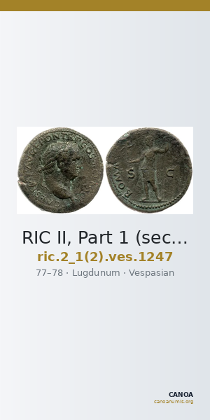 RIC II, Part 1 (second edition) Vespasian 1247 — CANOA