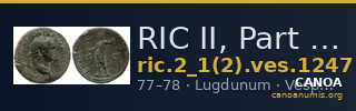 RIC II, Part 1 (second edition) Vespasian 1247 — CANOA