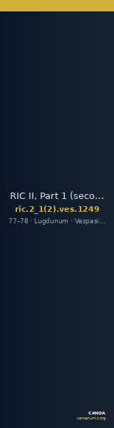 RIC II, Part 1 (second edition) Vespasian 1249 — CANOA