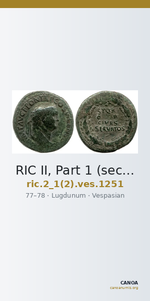 RIC II, Part 1 (second edition) Vespasian 1251 — CANOA