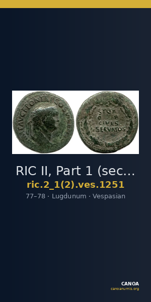 RIC II, Part 1 (second edition) Vespasian 1251 — CANOA