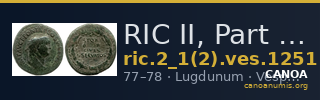 RIC II, Part 1 (second edition) Vespasian 1251 — CANOA