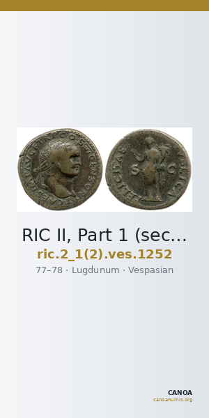 RIC II, Part 1 (second edition) Vespasian 1252 — CANOA