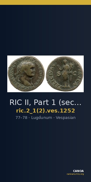 RIC II, Part 1 (second edition) Vespasian 1252 — CANOA