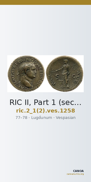 RIC II, Part 1 (second edition) Vespasian 1258 — CANOA