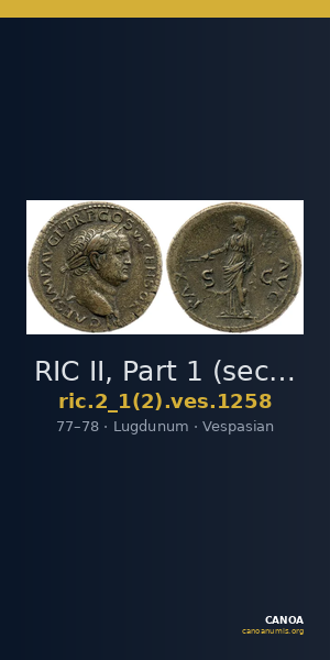 RIC II, Part 1 (second edition) Vespasian 1258 — CANOA