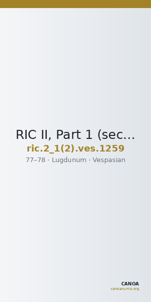 RIC II, Part 1 (second edition) Vespasian 1259 — CANOA