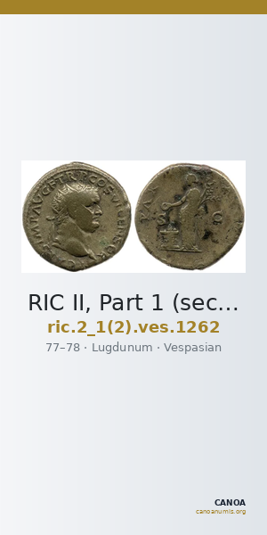RIC II, Part 1 (second edition) Vespasian 1262 — CANOA