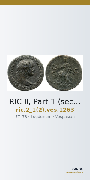 RIC II, Part 1 (second edition) Vespasian 1263 — CANOA