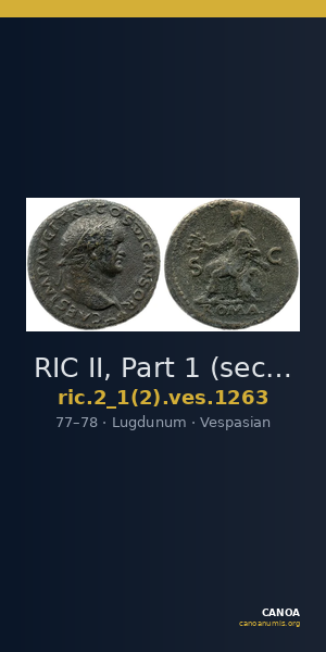 RIC II, Part 1 (second edition) Vespasian 1263 — CANOA