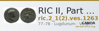 RIC II, Part 1 (second edition) Vespasian 1263 — CANOA