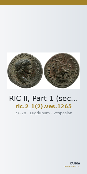 RIC II, Part 1 (second edition) Vespasian 1265 — CANOA