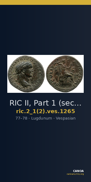 RIC II, Part 1 (second edition) Vespasian 1265 — CANOA