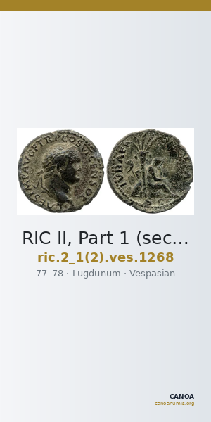 RIC II, Part 1 (second edition) Vespasian 1268 — CANOA