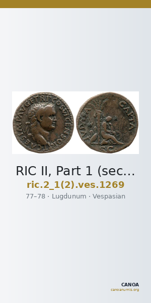 RIC II, Part 1 (second edition) Vespasian 1269 — CANOA