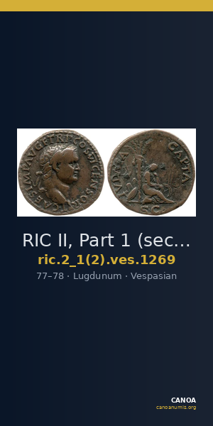 RIC II, Part 1 (second edition) Vespasian 1269 — CANOA
