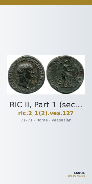 RIC II, Part 1 (second edition) Vespasian 127 — CANOA