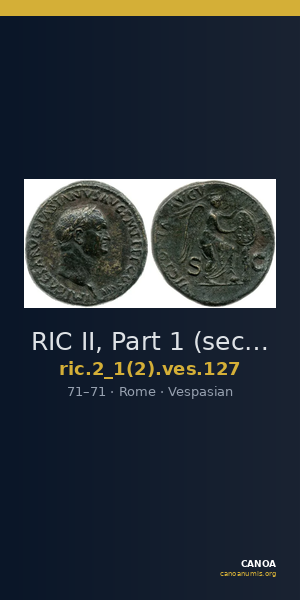 RIC II, Part 1 (second edition) Vespasian 127 — CANOA