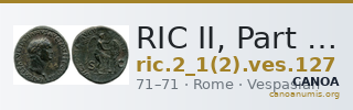 RIC II, Part 1 (second edition) Vespasian 127 — CANOA