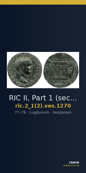 RIC II, Part 1 (second edition) Vespasian 1270 — CANOA