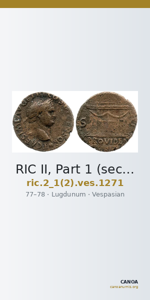 RIC II, Part 1 (second edition) Vespasian 1271 — CANOA