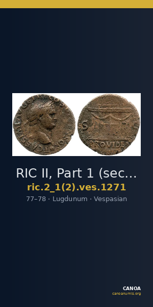 RIC II, Part 1 (second edition) Vespasian 1271 — CANOA