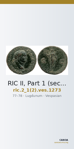 RIC II, Part 1 (second edition) Vespasian 1273 — CANOA